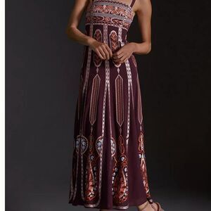 NWT Anthropologie Embroidered Midi Dress  Size: US 14
